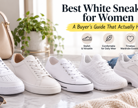 Best white sneakers for women styled with casual jeans outfit