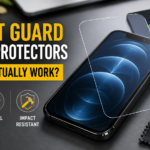 Gadget guard tempered glass screen protector on a smartphone