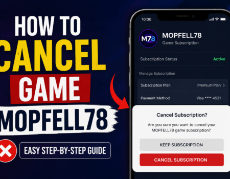 Illustration showing how to cancel game mopfell78 subscription on mobile settings.