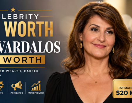 Nia Vardalos smiling at a film event, known for My Big Fat Greek Wedding net worth story