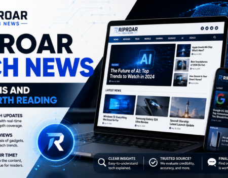 Illustration representing Riproar Tech News and simplified technology blogging content
