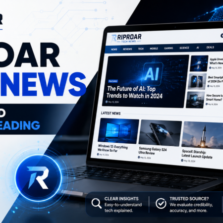Illustration representing Riproar Tech News and simplified technology blogging content