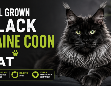 full grown black maine coon cat