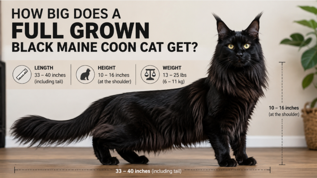 full grown black maine coon cat