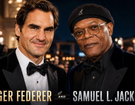 Roger Federer and Samuel L Jackson