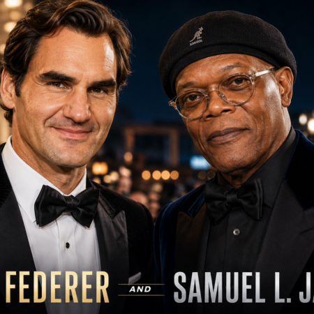 Roger Federer and Samuel L Jackson