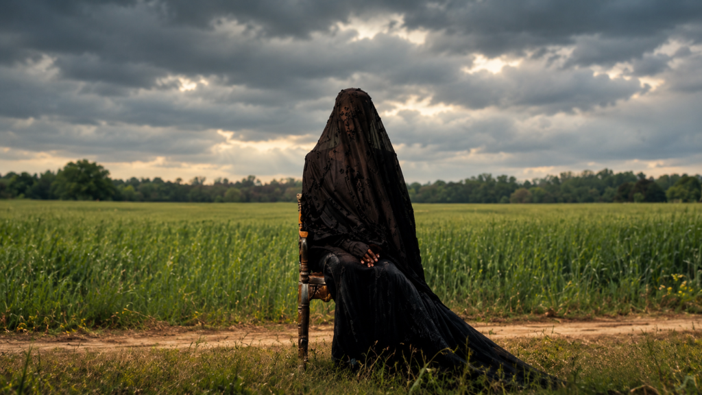 the woman in the yard