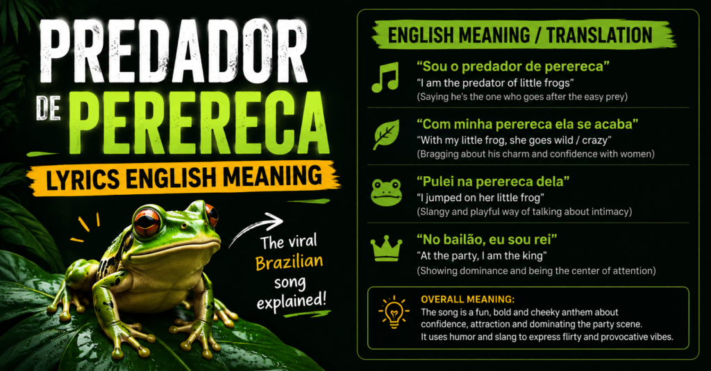 predador de perereca lyrics English