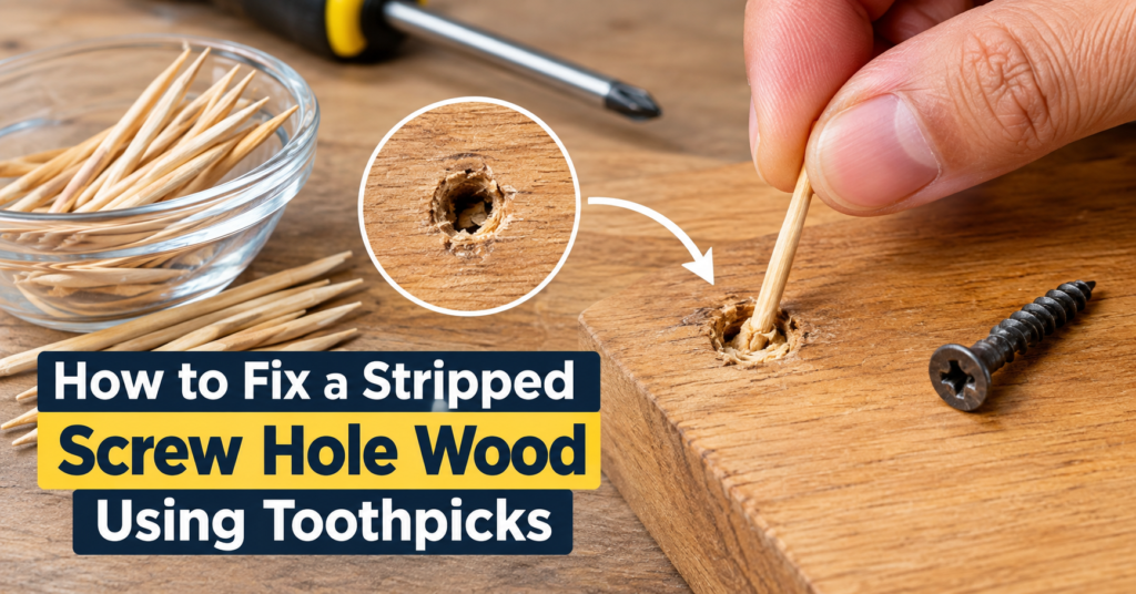 How to Fix a Stripped Screw Hole Wood Using Toothpicks