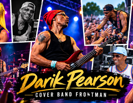 Darik Pearson cover band frontman and lead singer of Darik and the Funbags, known for his energetic live performances and lasting music legacy.