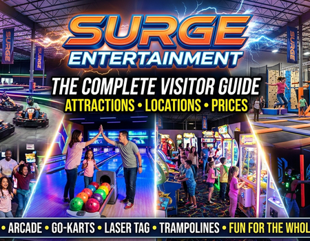 Surge Entertainment indoor family fun centre featuring arcade games, bowling, laser tag and exciting activities.