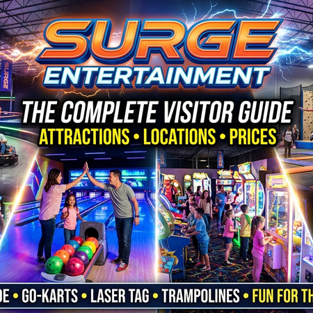 Surge Entertainment indoor family fun centre featuring arcade games, bowling, laser tag and exciting activities.