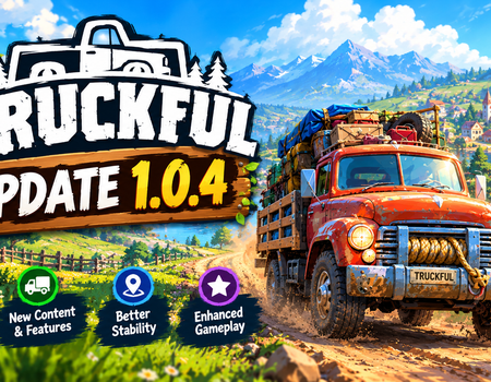 Truckful update 1.0.4 featuring new camera controls, gameplay improvements, and patch fixes